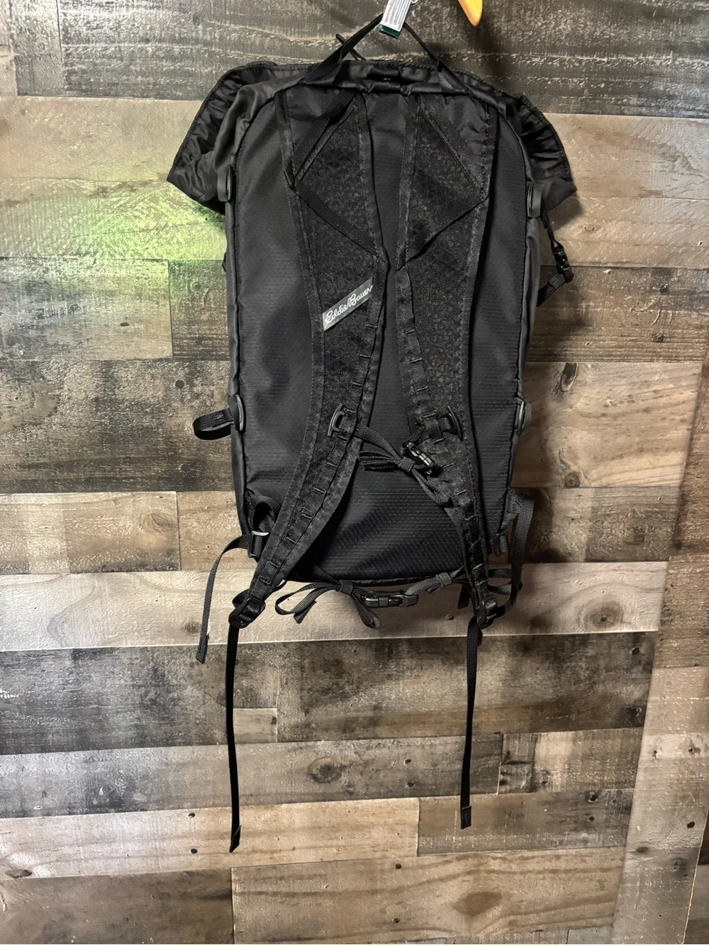 NWT Eddie Bauer Black Butter Pack 16L Backpack with Blue Accents
